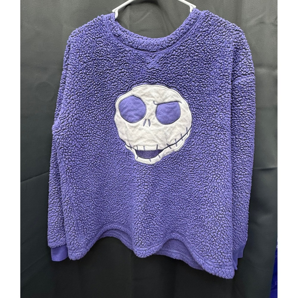 Disney Nightmare Before Christmas Jack Skellington Purple Sherpa Pullover M 8-10